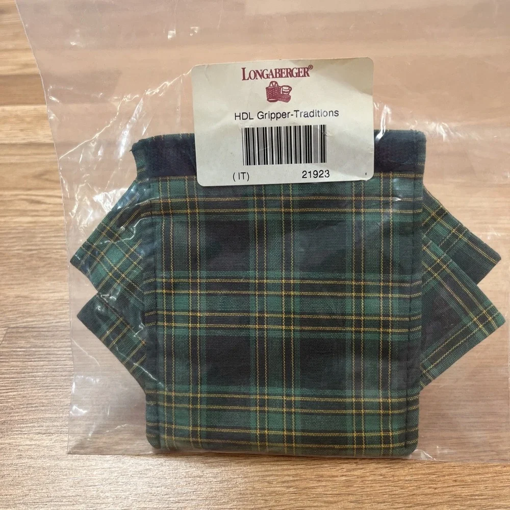 Longaberger Fabric Handle Gripper in Traditions Plaid 21923 NEW